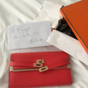 (SOLD) Authentic Kelly Wallet Rose Jaipur with GHW